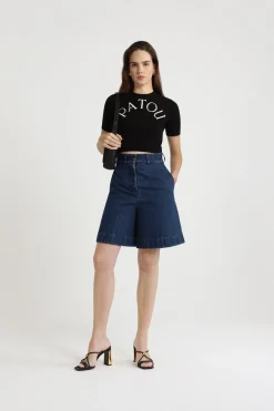 Bermuda en denim de coton