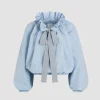 Blouse à manches bouffantes en faille recyclée
