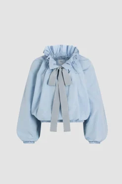 Blouse à manches bouffantes en faille recyclée