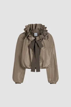 Blouse à manches bouffantes en faille recyclée