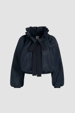 Blouse à manches bouffantes en faille recyclée