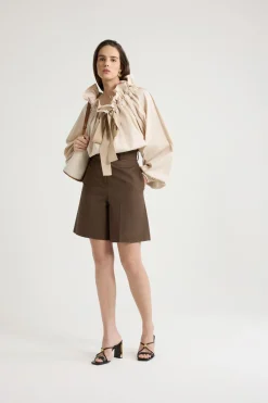 Blouse à manches bouffantes en coton bio