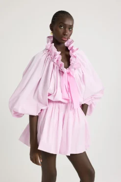 Blouse à manches bouffantes en coton bio