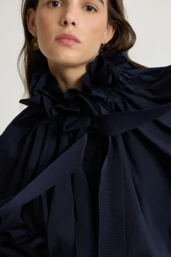 Blouse à manches bouffantes en coton bio