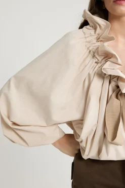 Blouse à manches bouffantes en coton bio