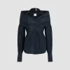 Blouse croisée en faille recyclée