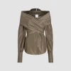 Blouse croisée en faille recyclée