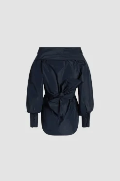 Blouse croisée en faille recyclée