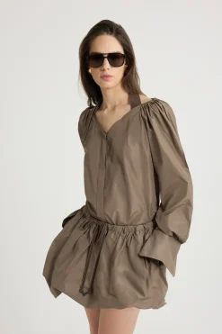 Blouse croisée en faille recyclée