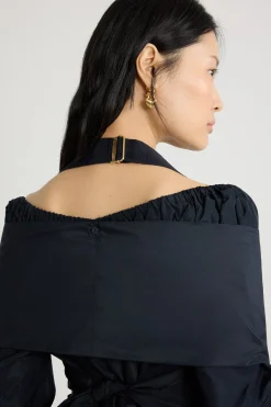 Blouse croisée en faille recyclée