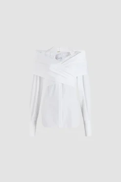 Blouse croisée en popeline de coton bio