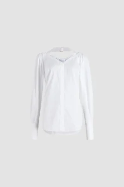 Blouse croisée en popeline de coton bio