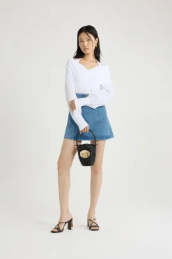 Blouse croisée en popeline de coton bio