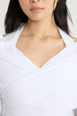 Blouse croisée en popeline de coton bio