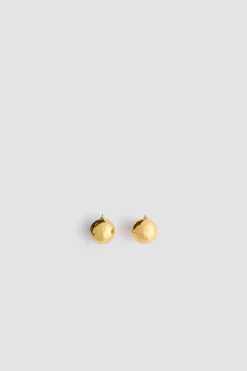 Boucles d'oreilles boules martelées en laiton doré