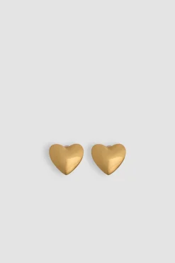 Boucles d'oreilles cœur à clips en laiton doré
