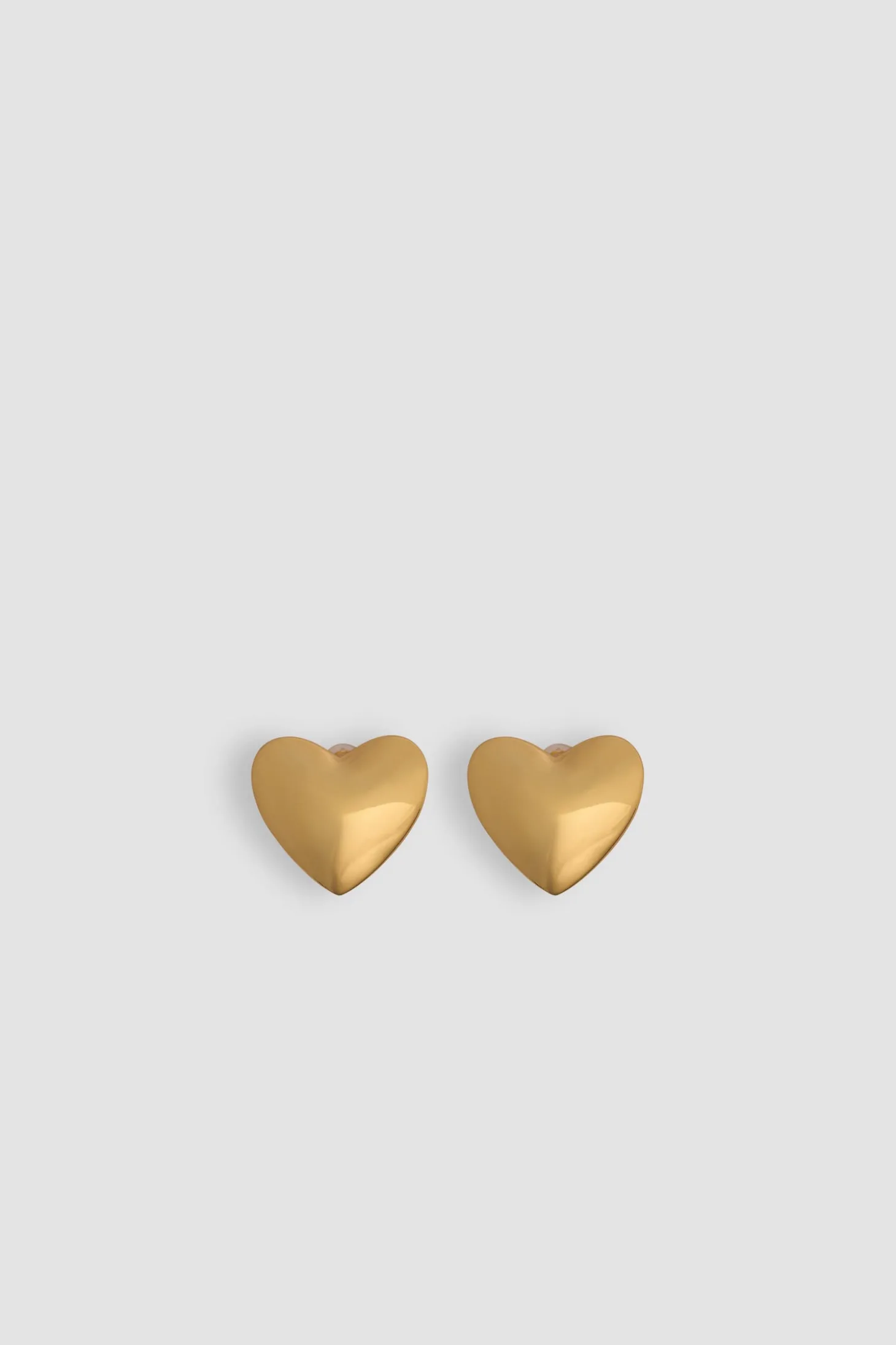 Boucles d'oreilles cœur à clips en laiton doré