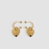 Boucles d'oreilles cœur en laiton doré