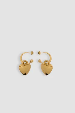 Boucles d'oreilles cœur en laiton doré