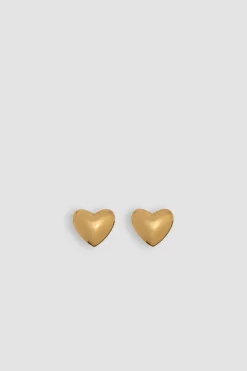 Boucles d'oreilles cœur en laiton doré