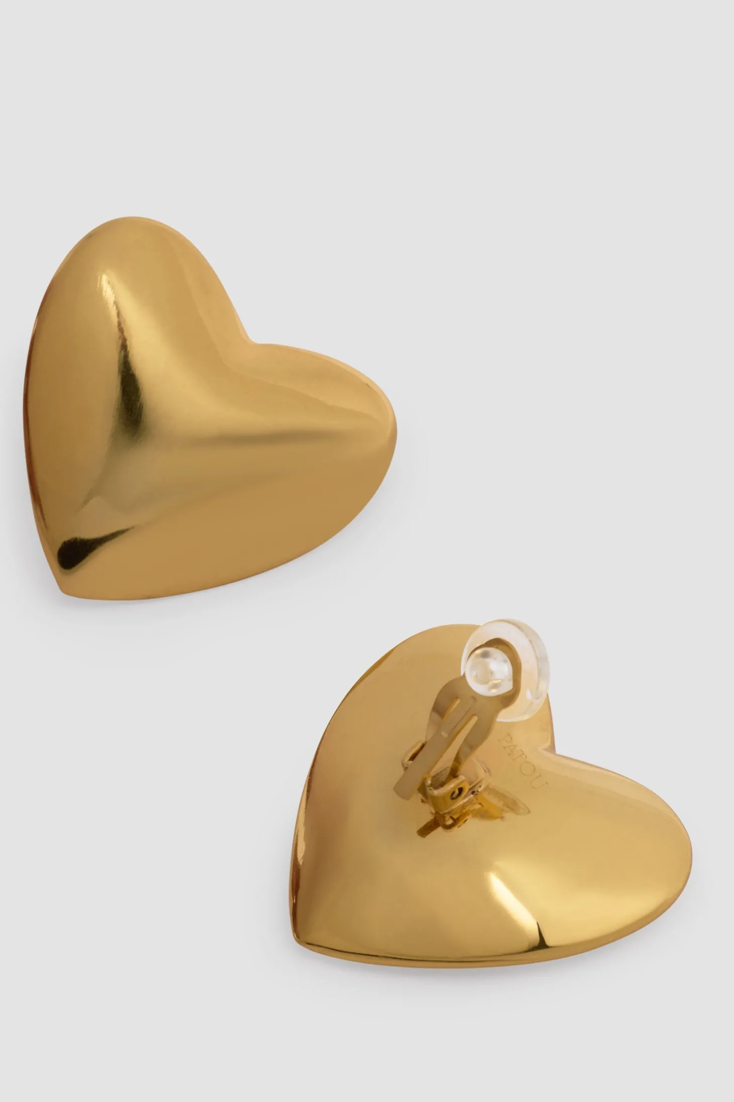 Boucles d'oreilles cœur à clips en laiton doré