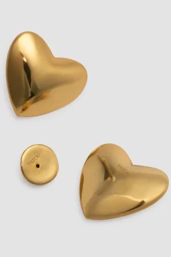 Boucles d'oreilles cœur en laiton doré