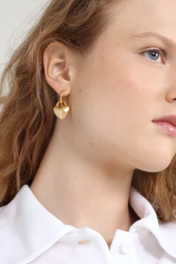 Boucles d'oreilles cœur en laiton doré