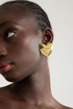 Boucles d'oreilles cœur en laiton doré