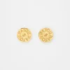 Boucles d'oreilles pièce à clip en laiton doré