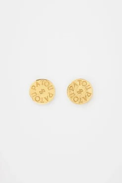 Boucles d'oreilles pièce à clip en laiton doré