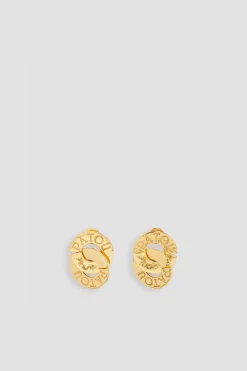 Boucles d'oreilles pièce doubles en laiton doré