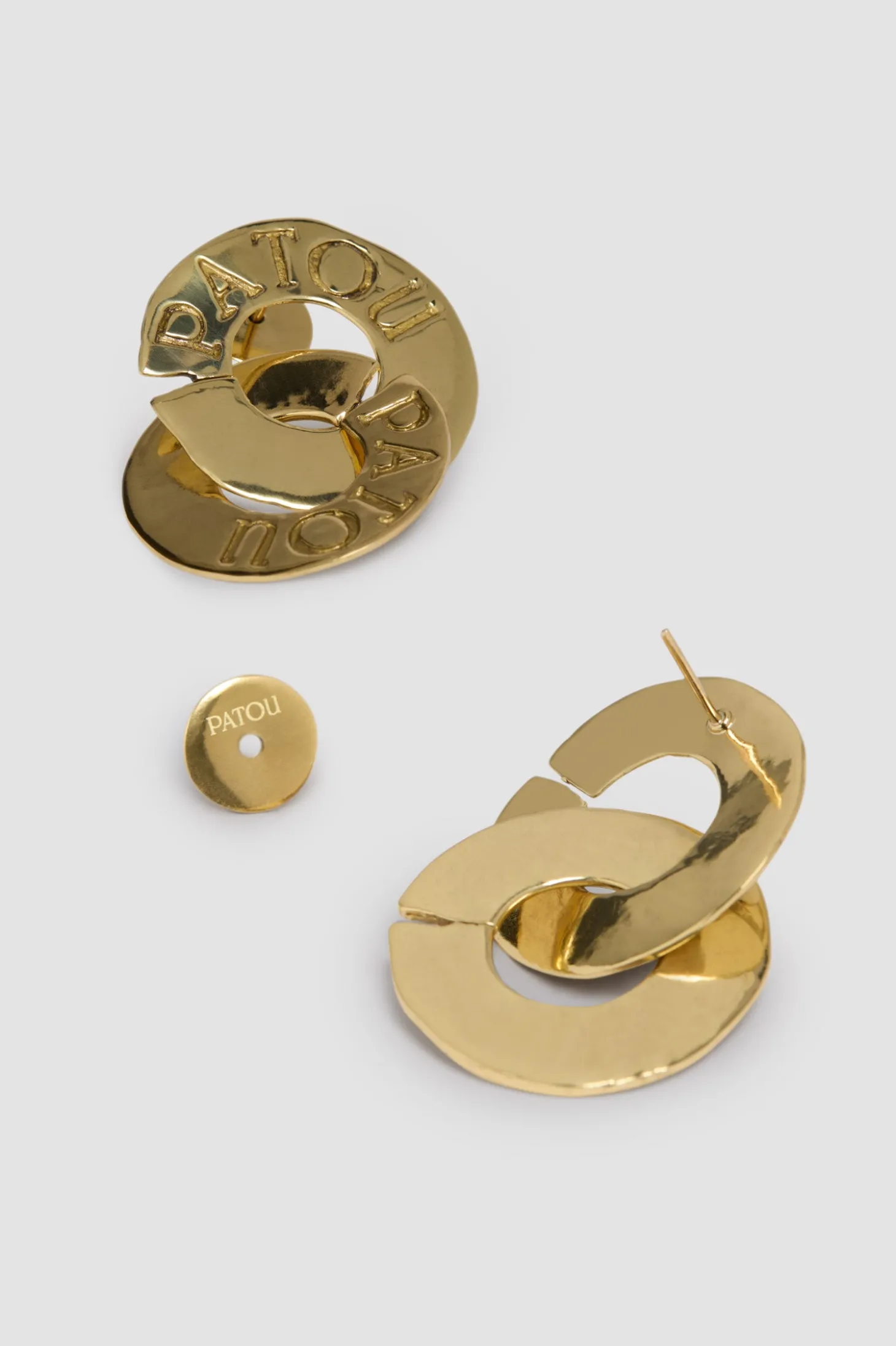 Boucles d'oreilles pièce doubles en laiton doré
