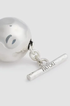 Bracelet à boules martelées en laiton argenté