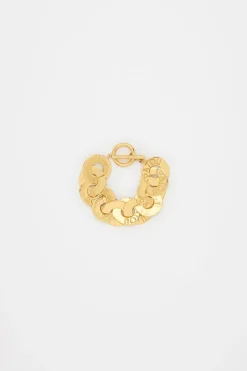 Bracelet pièces en laiton doré