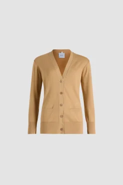 Cardigan à col trompe l'œil en maille de coton