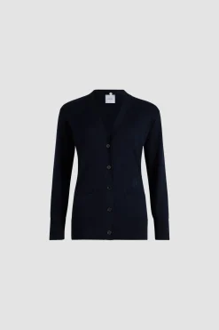 Cardigan à col trompe l'œil en maille de coton