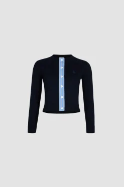 Cardigan à monogramme JP brodé en maille de coton