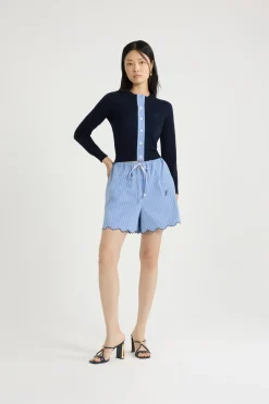 Cardigan à monogramme JP brodé en maille de coton