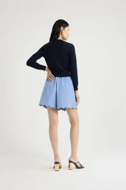 Cardigan à monogramme JP brodé en maille de coton