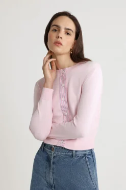 Cardigan à monogramme JP brodé en maille de coton