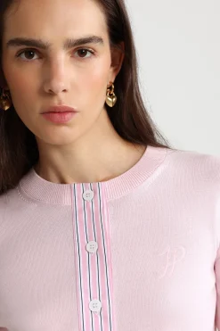 Cardigan à monogramme JP brodé en maille de coton