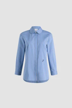 Chemise ajustée en popeline de coton bio imprimée
