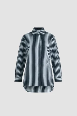 Chemise ajustée en popeline de coton bio imprimée