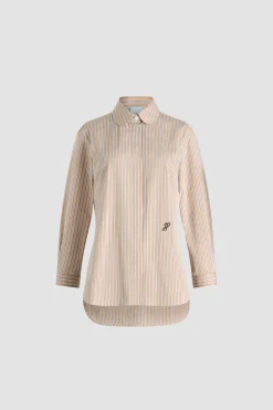 Chemise ajustée en popeline de coton bio imprimée