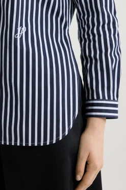 Chemise ajustée en popeline de coton bio imprimée