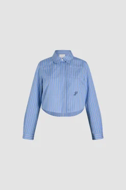 Chemise courte en popeline de coton bio imprimée