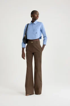 Chemise courte en popeline de coton bio imprimée