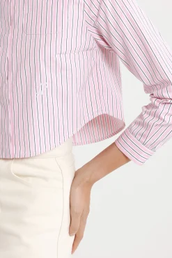 Chemise courte en popeline de coton bio imprimée