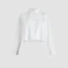 Chemise courte festonnée en popeline de coton bio