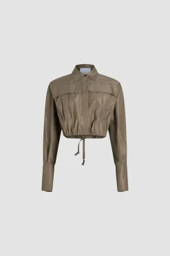 Chemise safari courte en faille recyclée